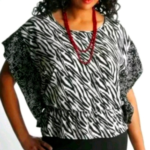 Lane Bryant Tops - Lane bryant zebra print blouse